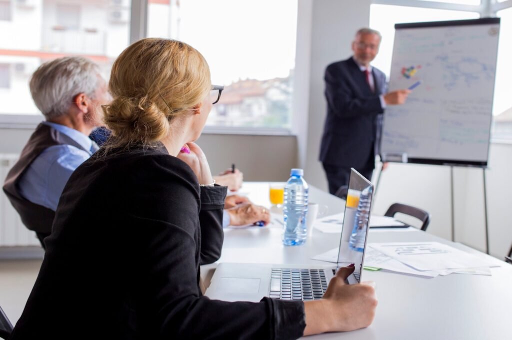 businesspeople looking man