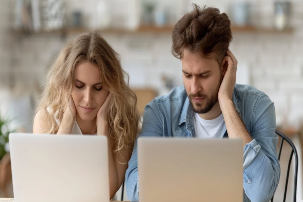 marital financial issues causing stress couple dining table